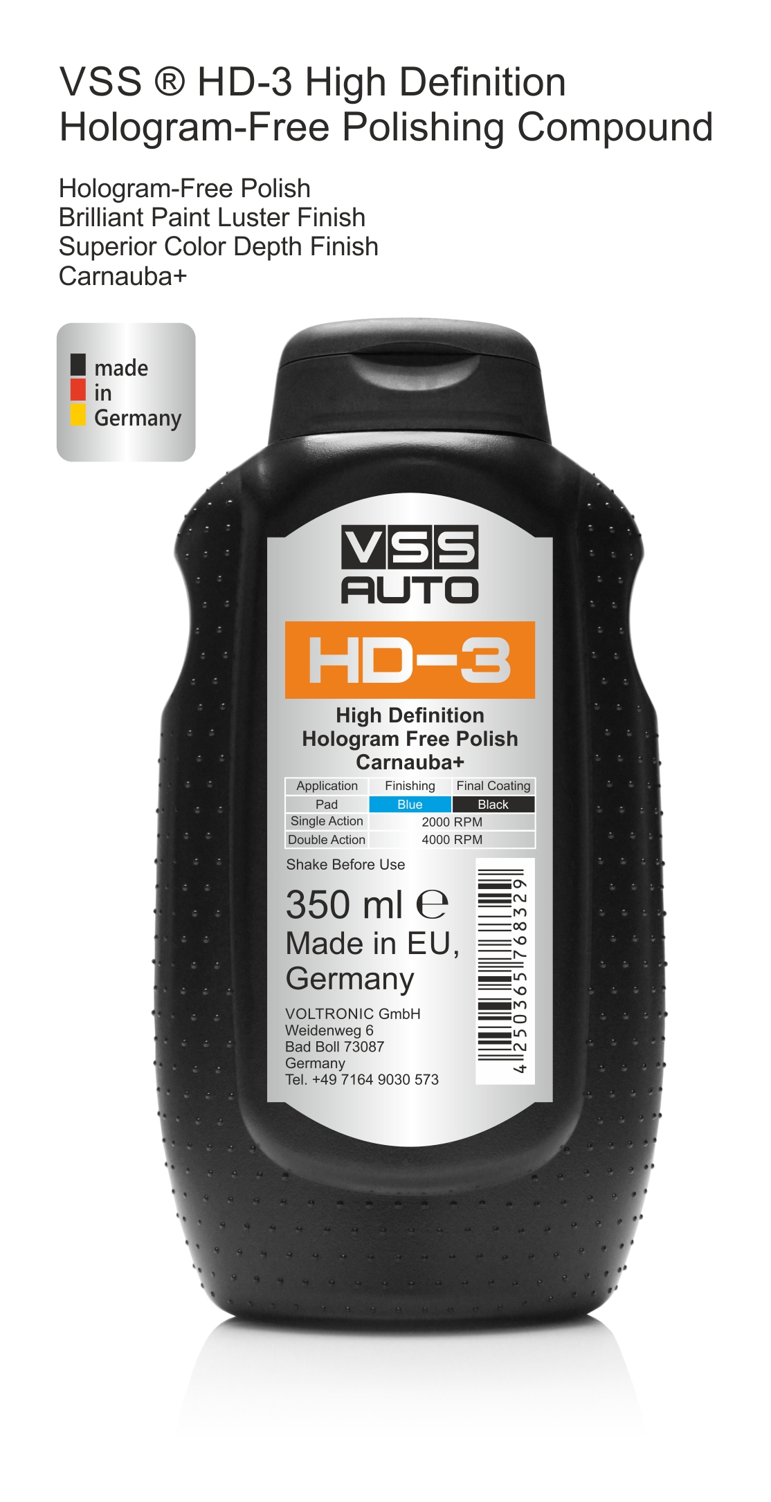 VSS HD-3 High Definition Hologram Free Polish Carnauba+